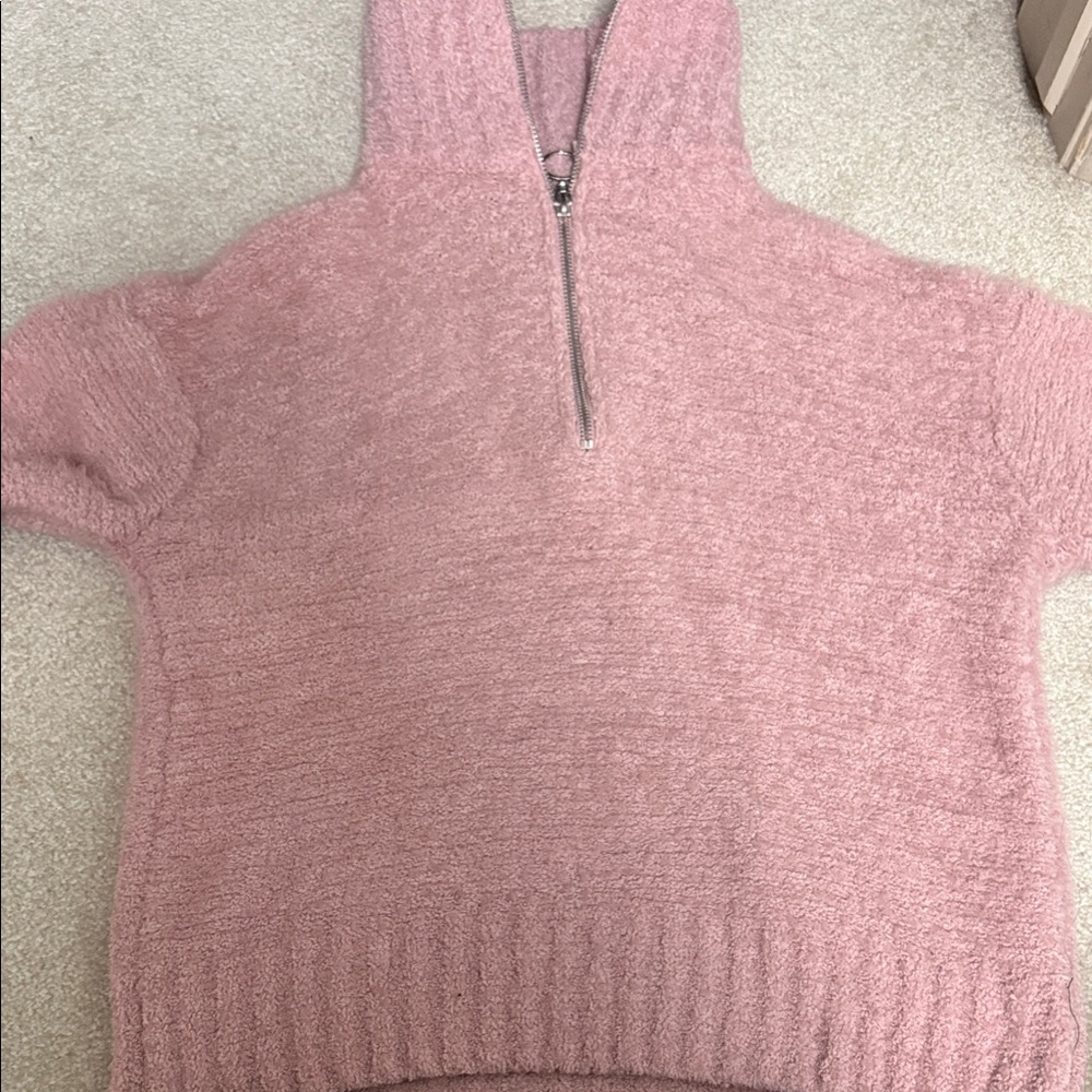 Cozy Pink Half-Zip Women's Sweater